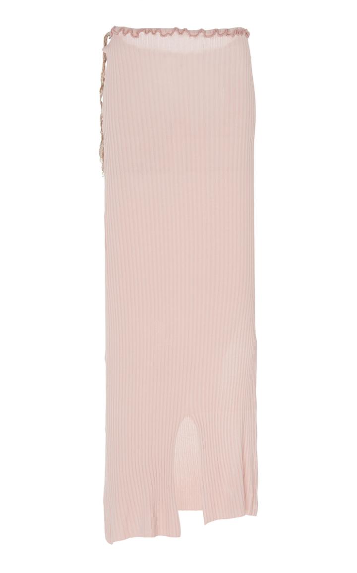 Moda Operandi Peet Dullaert Asymmetric Ribbed-knit Midi Skirt Size: 34