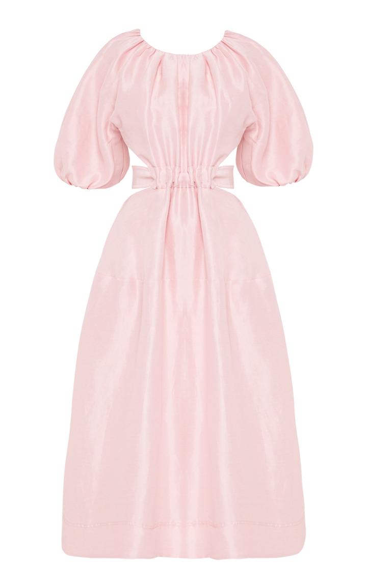 Moda Operandi Aje Mimosa Cutout Linen-silk Midi Dress