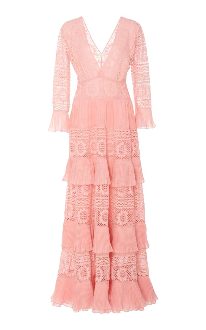 Moda Operandi Loveshackfancy Lennon Deep V-neck Maxi Dress Size: 0