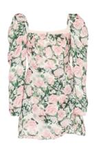 Atoir Contessa Wrap-effect Floral-print Sateen Mini Dress