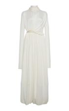 Moda Operandi Jil Sander Malani Ruched Silk Turtleneck Dress Size: 32