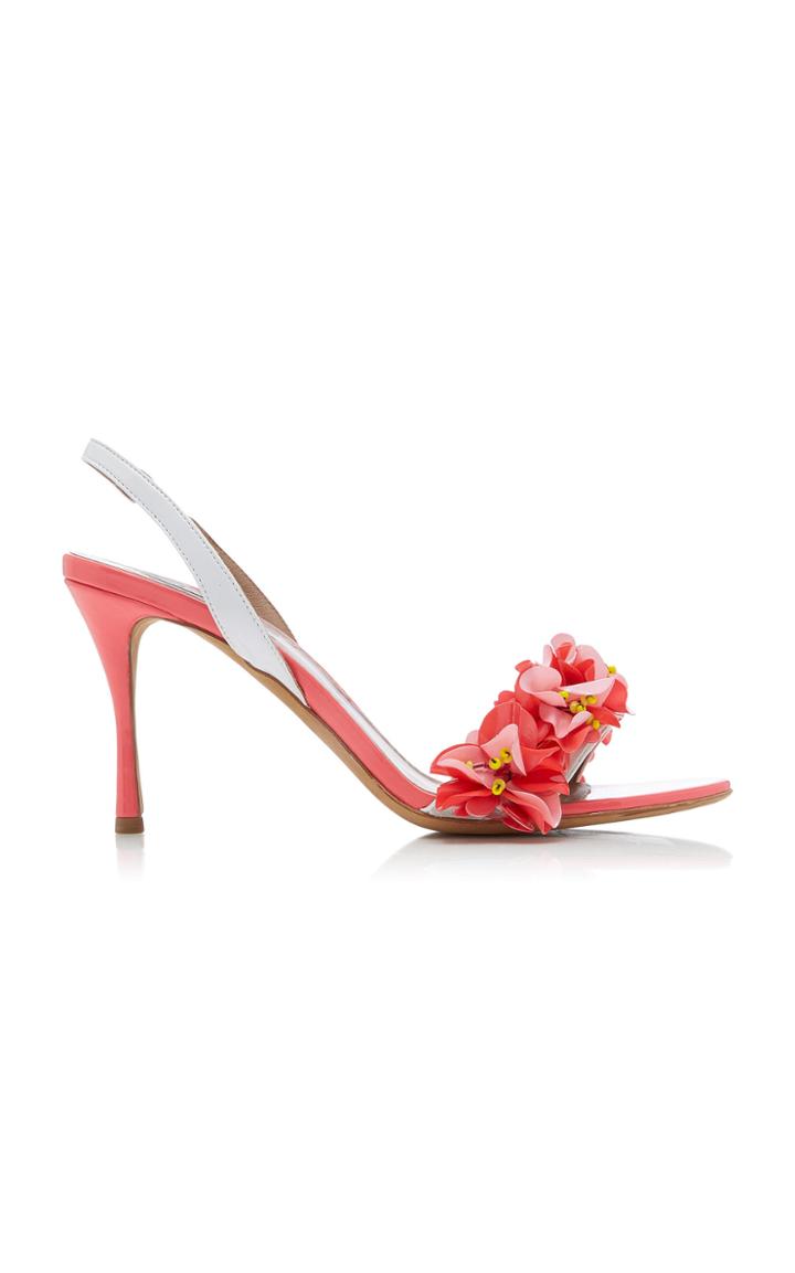 Tabitha Simmons Follie Floral-embellished Patent Leather Sandals