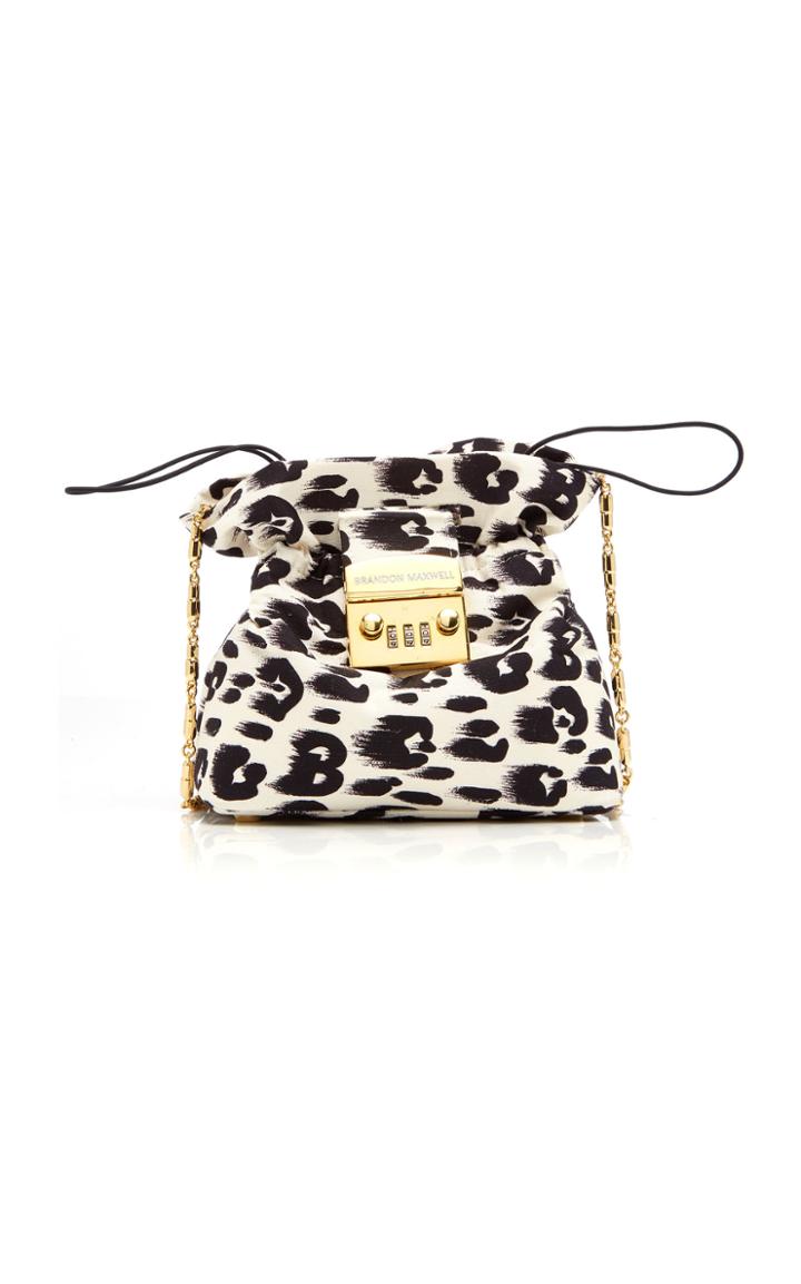 Brandon Maxwell Small Cheetah Print Silk Pouch