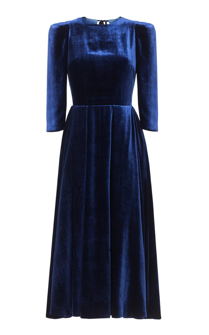 Ulyana Sergeenko Demi Couture Juliette Velvet Midi Dress