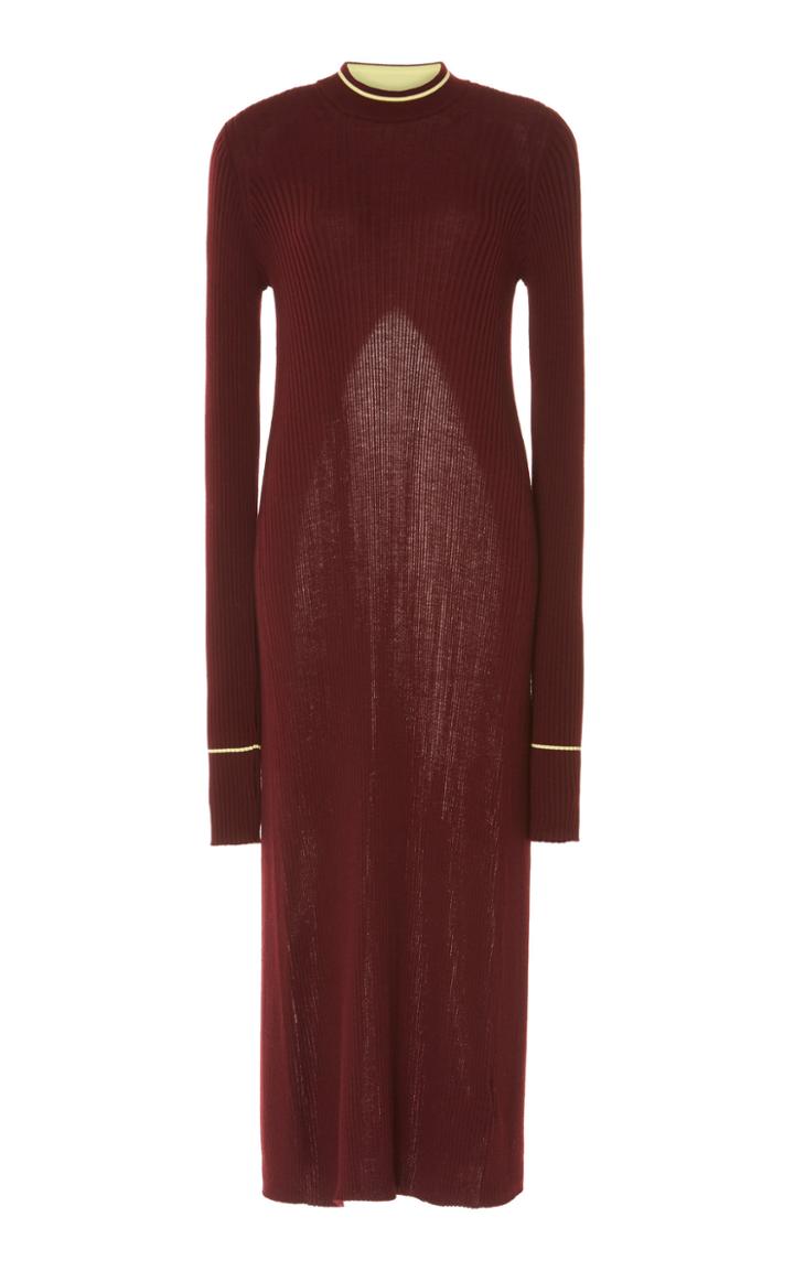 Maison Margiela Ribbed Knit Wool-blend Turtleneck Dress
