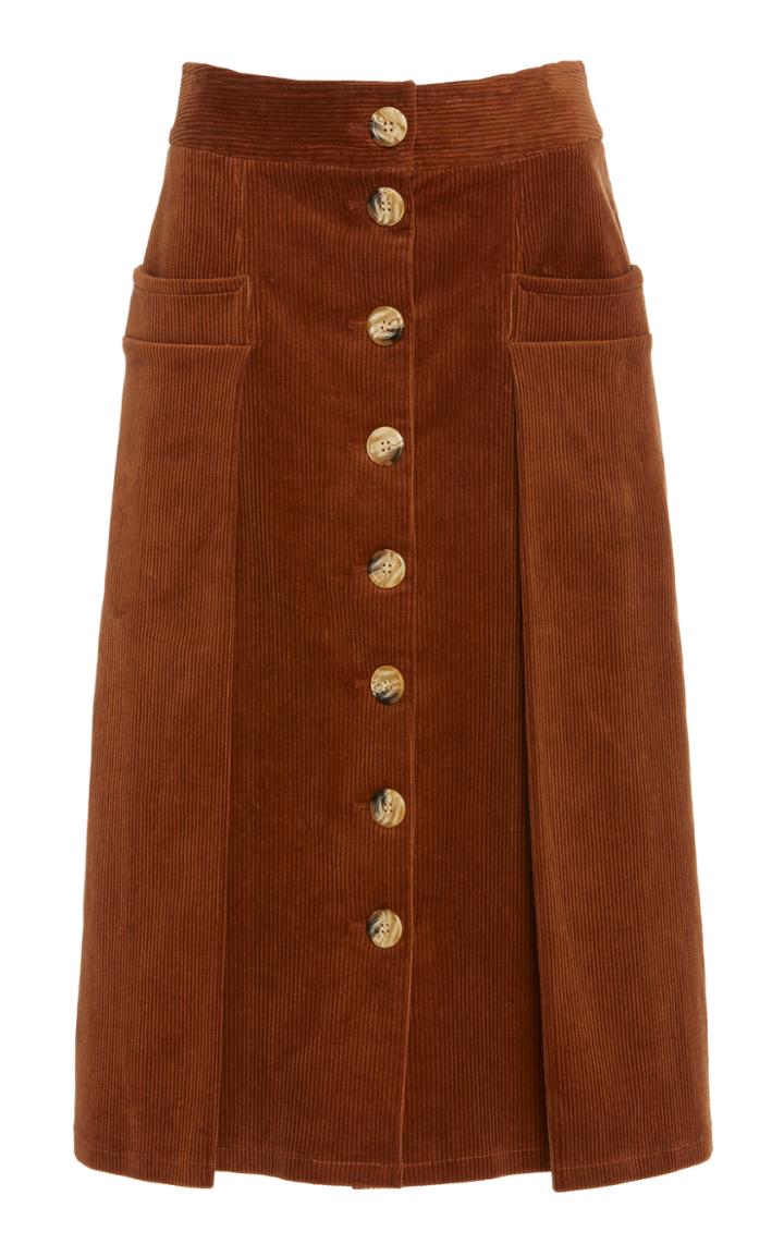 Dodo Bar Or Guiditta Cotton-corduroy Midi Skirt