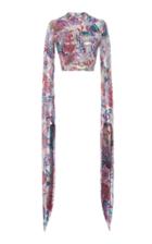 Moda Operandi Paco Rabanne Printed Lam Cropped Blouse Size: 34