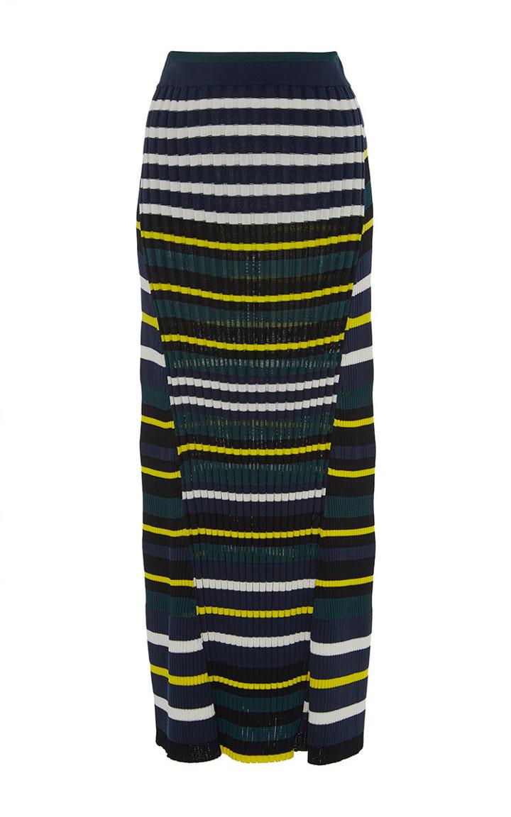 Pringle Of Scotland Stripe A-line Knit Skirt
