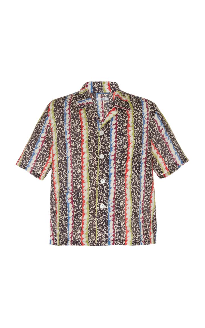 Bode Floral Canopy Striped Cotton Shirt