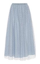 Red Valentino Polka-dot Flocked Tulle Midi Skirt