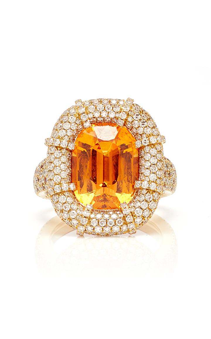 Martin Katz 18k Gold And Diamond Garnet Ring