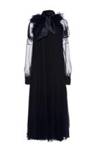 Lanvin Long Sleeve Pleated Dress