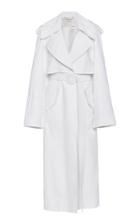 Adam Lippes Pleat Back Cotton Twill Trench Coat