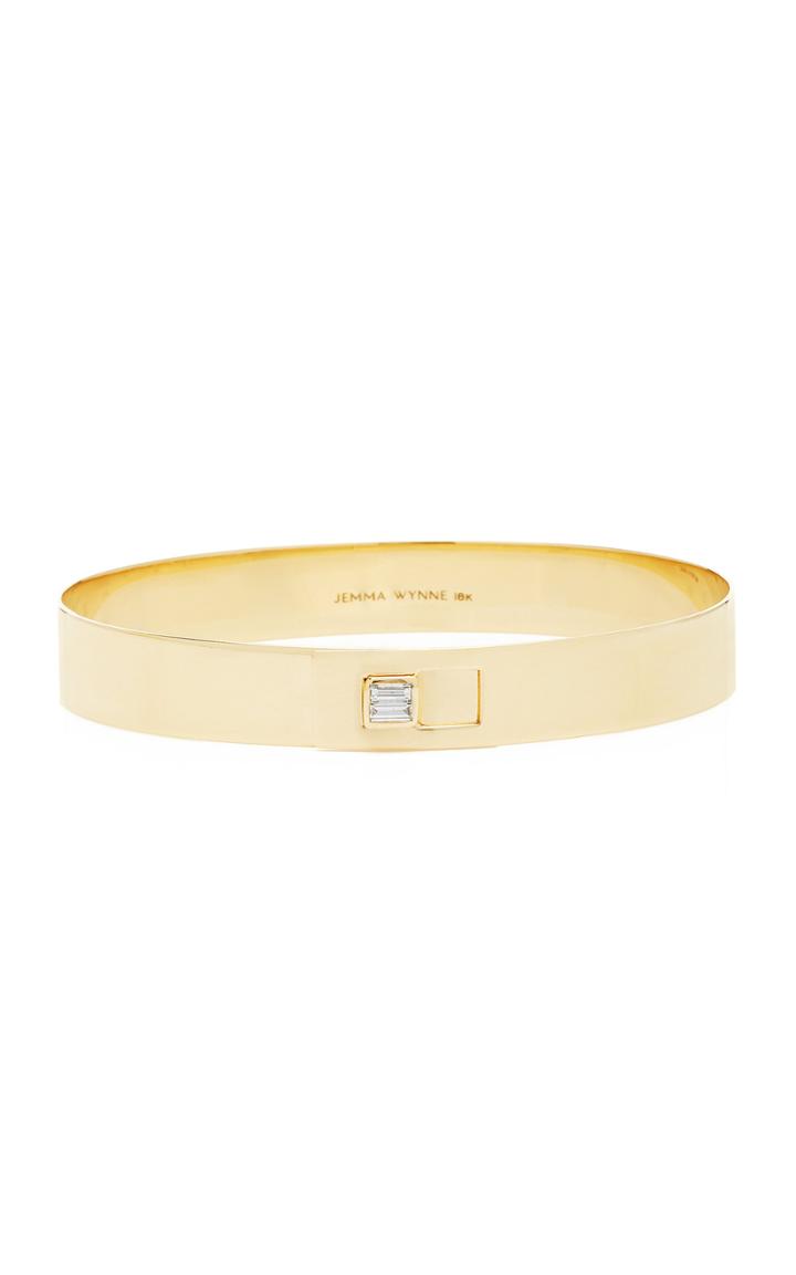 Jemma Wynne Yellow Gold Prive 8mm Closed Diamond Cuff
