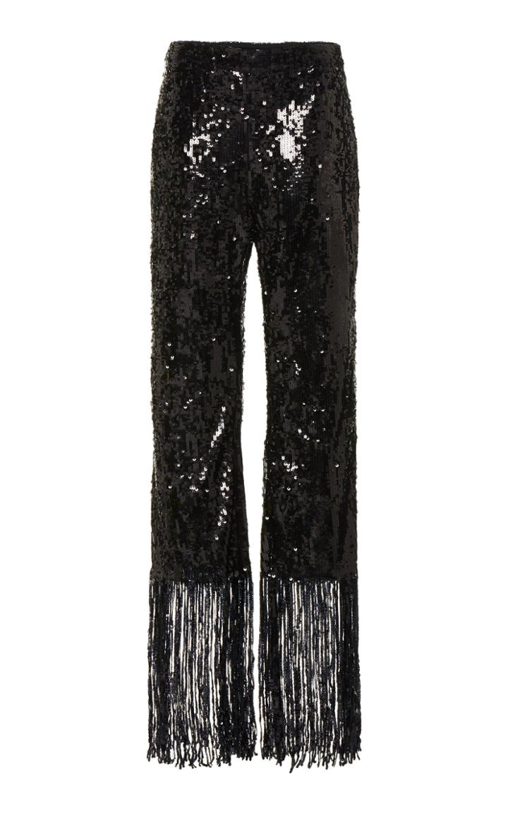 Moda Operandi Ellery Tympanum Fringed-hem Sequined Flared Pants Size: 36