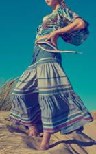 Christophe Sauvat High Waist Stripe Skirt