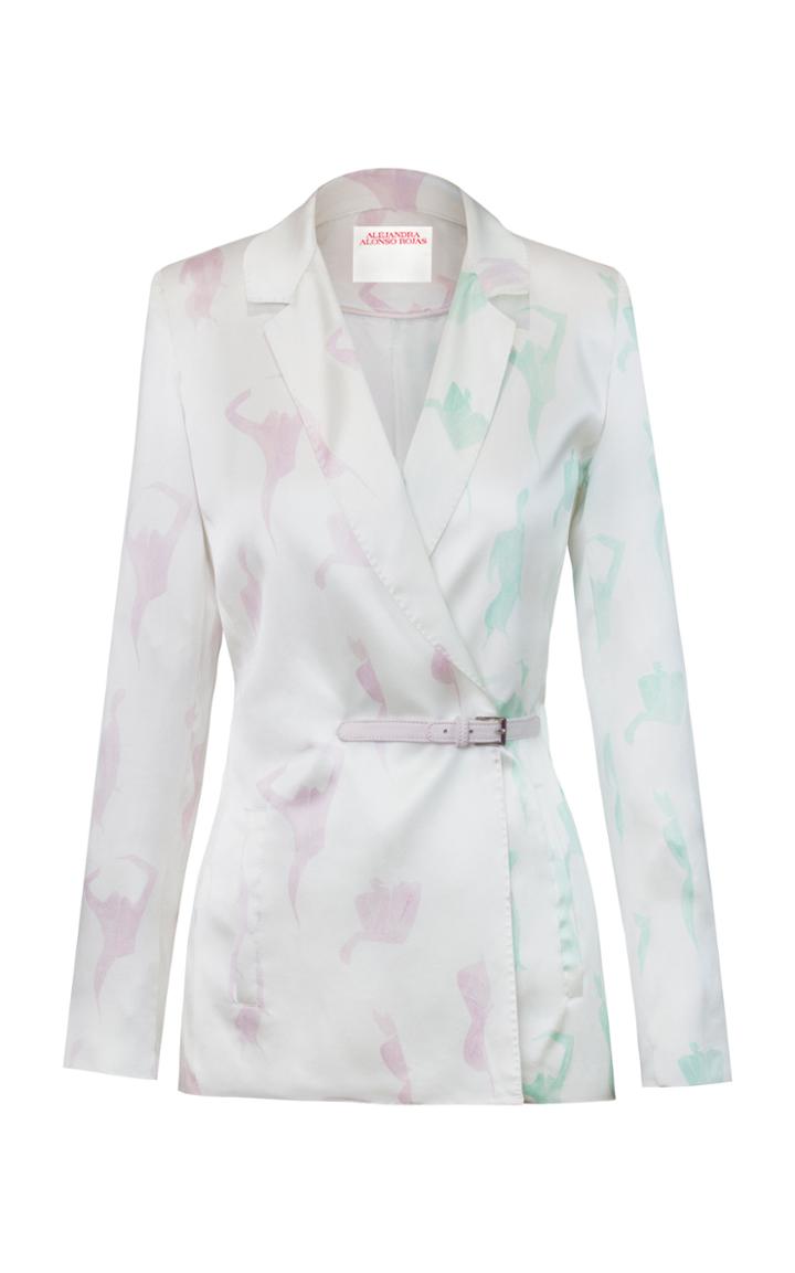 Moda Operandi Alejandra Alonso Rojas Printed Silk Blazer Size: 0