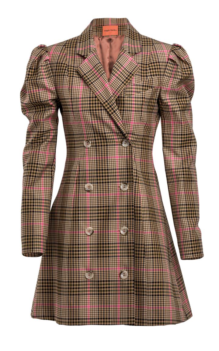 Maggie Marilyn Leap Of Faith Checked Double-breasted Crepe Dress