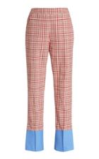 Moda Operandi Rosie Assoulin Oboe Plaid Cotton Slim Pants