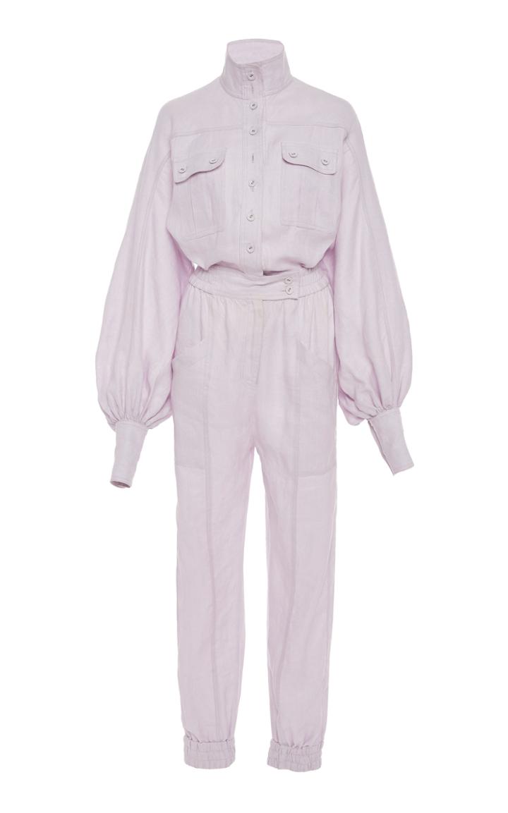 Zimmermann Ninety-six Racer Linen Jumpsuit