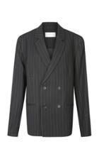 Strateas Carlucci Black Macro Plated Double Breasted Blazer