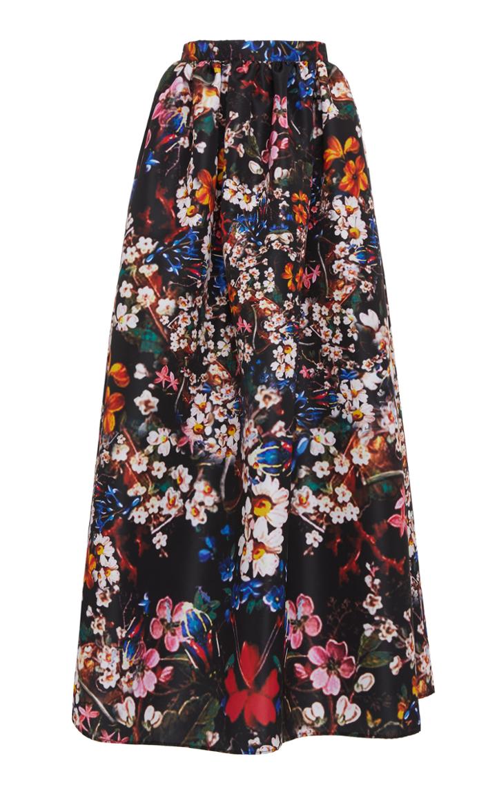 Elie Saab Floral Faille Princess Skirt