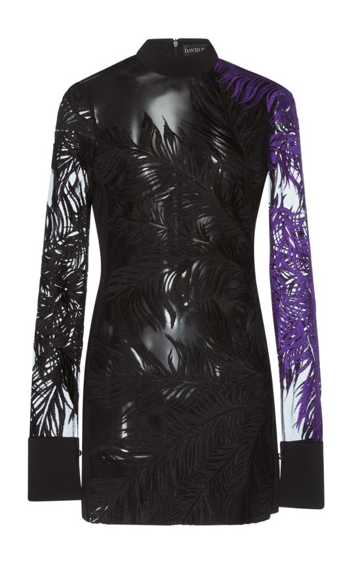 David Koma Feather Macram Mini Dress