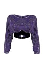 Moda Operandi Raisa Vanessa Strass-embellished Satin Cropped Top