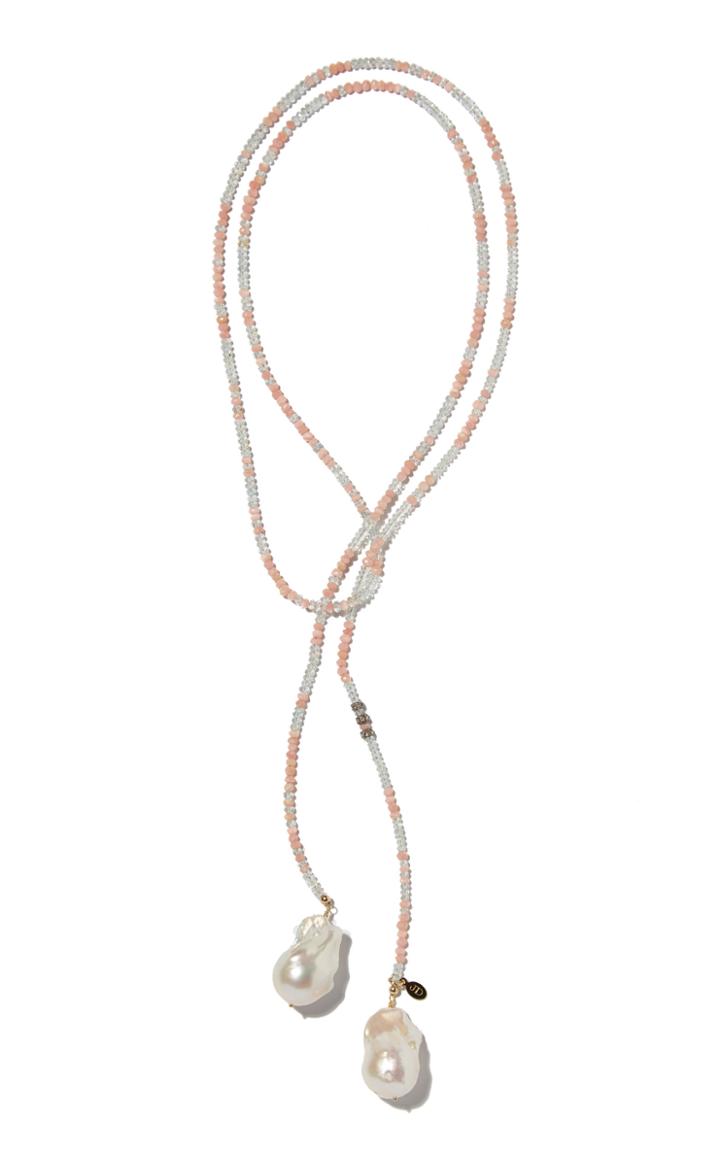 Joie Digiovanni Aquamarine, Opal And Pearl Lariat Necklace