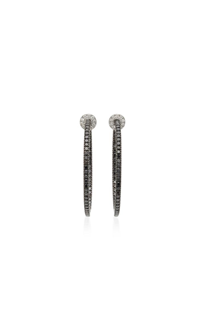 Nam Cho 18k White Gold Diamond Hoop Earrings