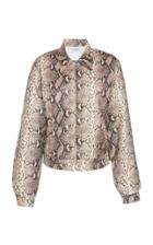 Philosophy Di Lorenzo Serafini Ruffle Sleeve Python Crepe Jacket