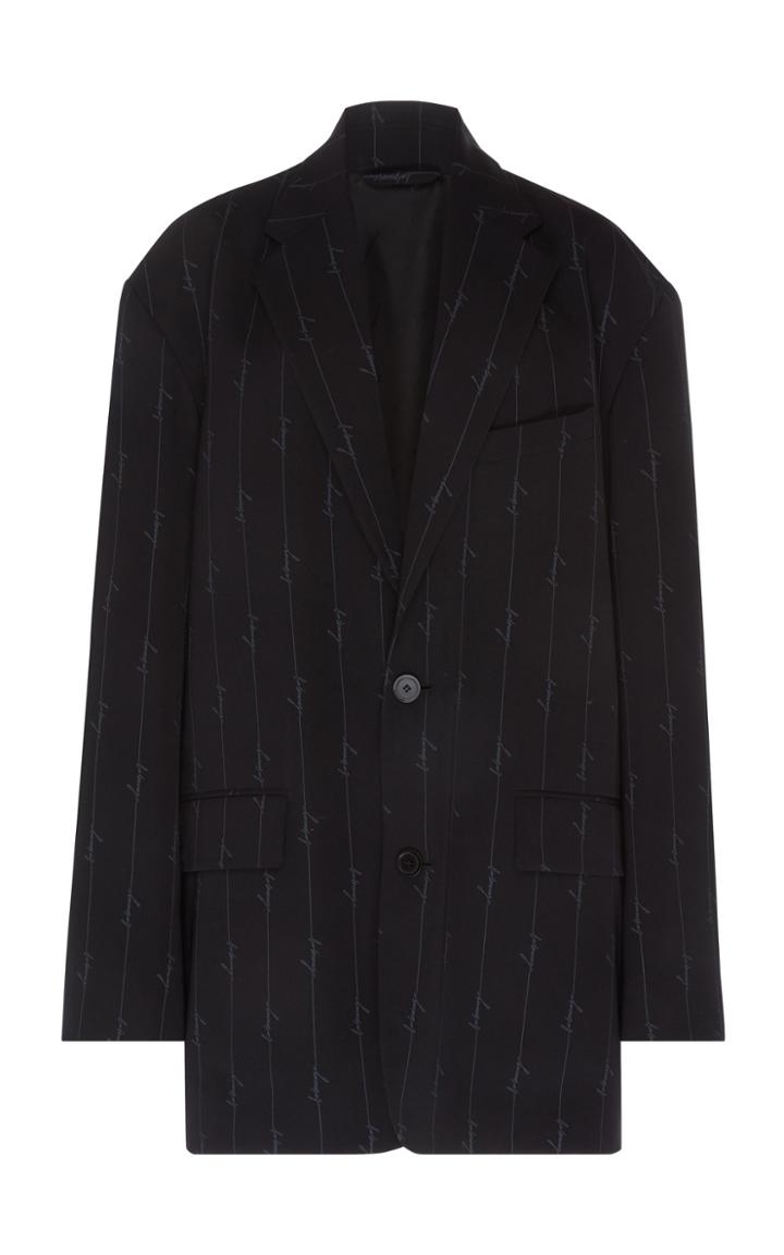 Balenciaga Oversized Pinstriped Twill Blazer