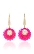 Hanut Singh One-of-a-kind Carved Flower Discettes Earrings