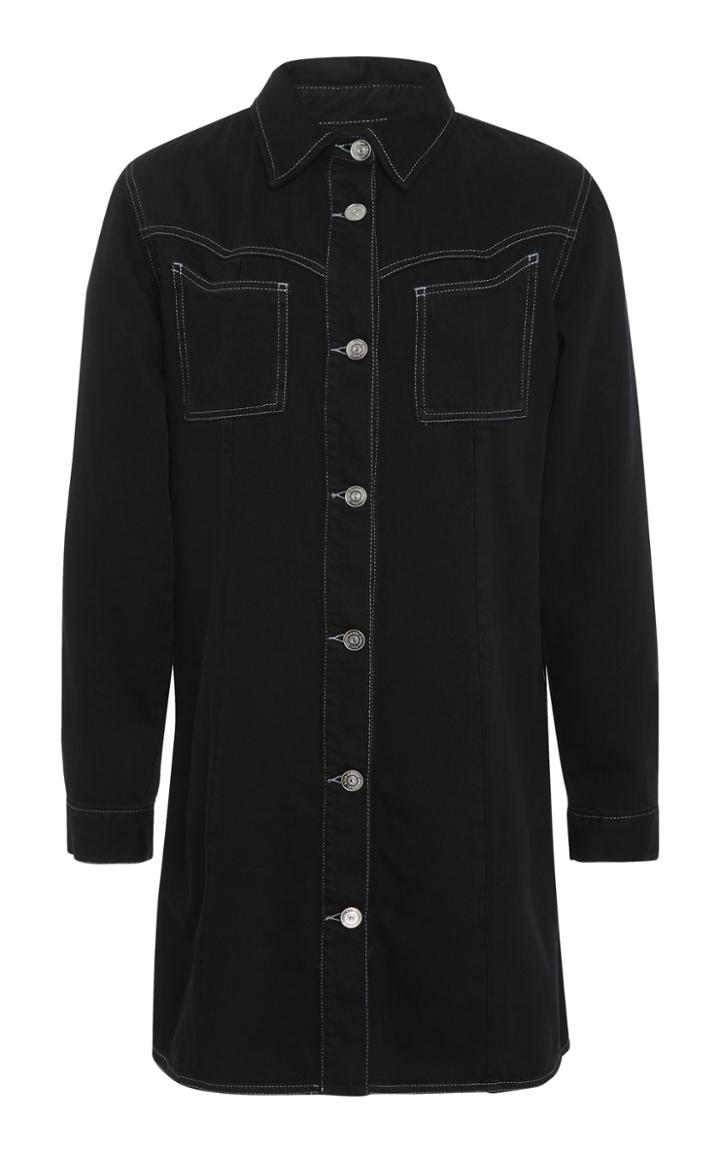 Ganni Kress Soft Denim Mini Shirtdress