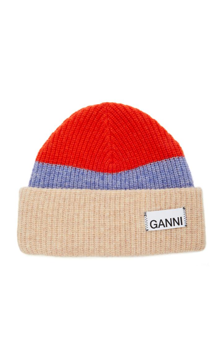Moda Operandi Ganni Striped Wool-blend Beanie