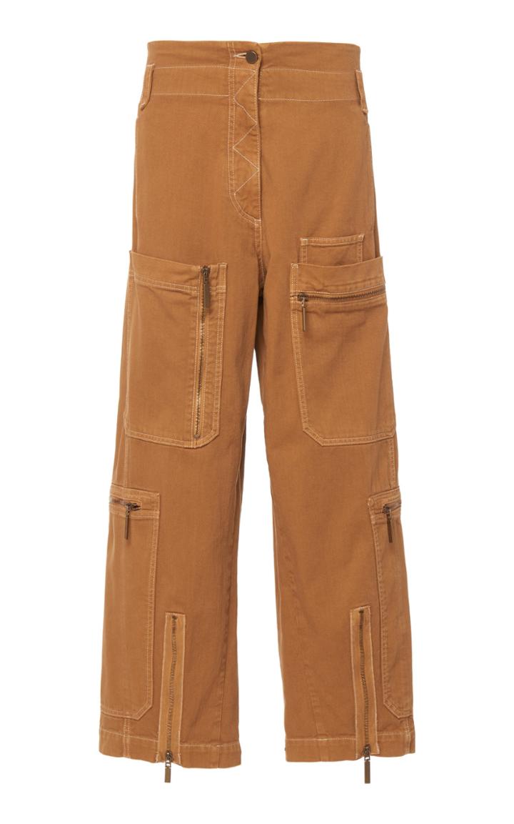 Alberta Ferretti Straight Leg Cotton Cargo Pants