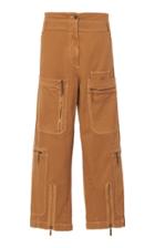 Alberta Ferretti Straight Leg Cotton Cargo Pants