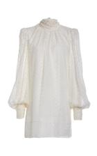 J. Mendel Bow-accented Broderie Anglaise Dress