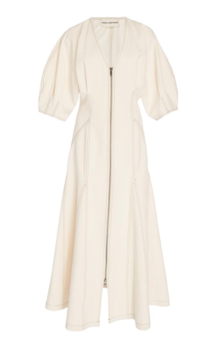 Mara Hoffman Sophie Contrast-stitched Cotton Midi Dress