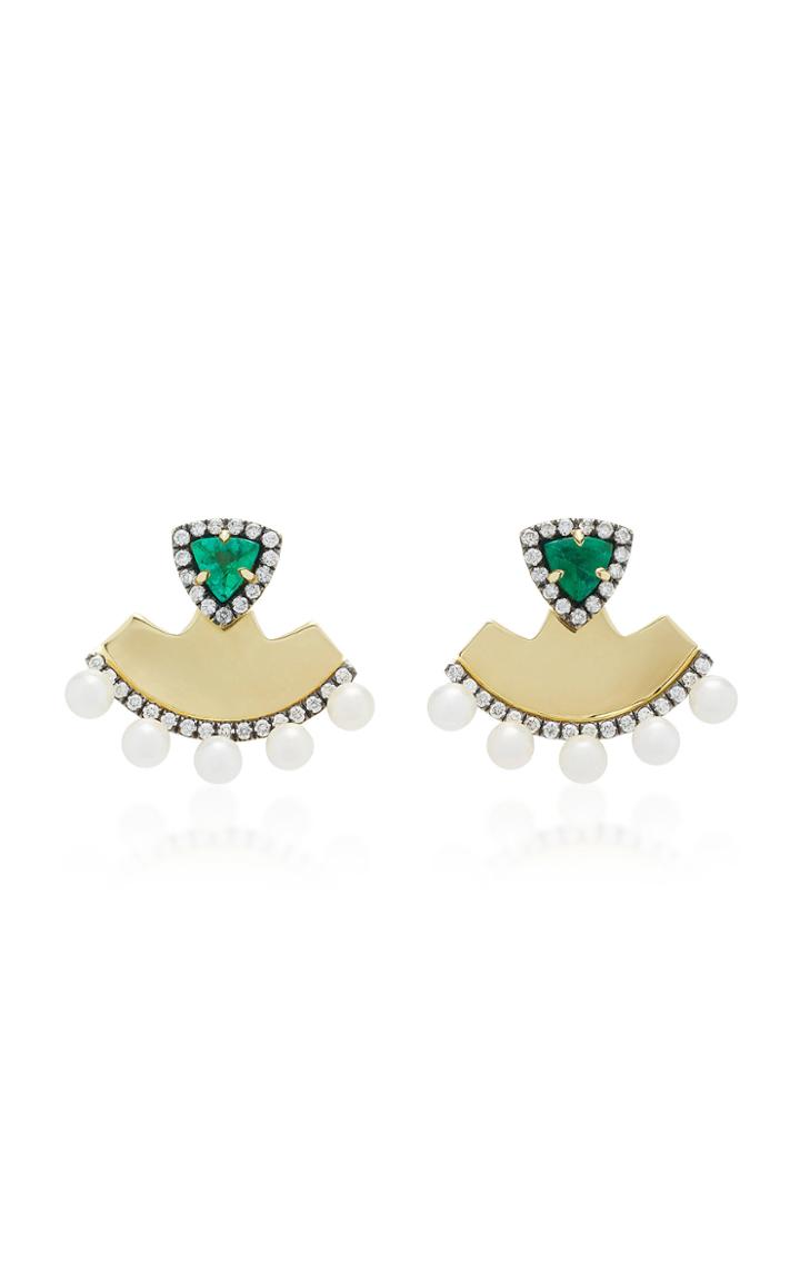 Jemma Wynne Trillion Emerald Studs
