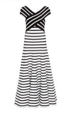 Carolina Herrera Stripe Off The Shoulder Knit Dress