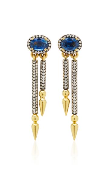 Sarah Hendler One-of-a-kind Blue Sapphire Shirley Spear Earrings