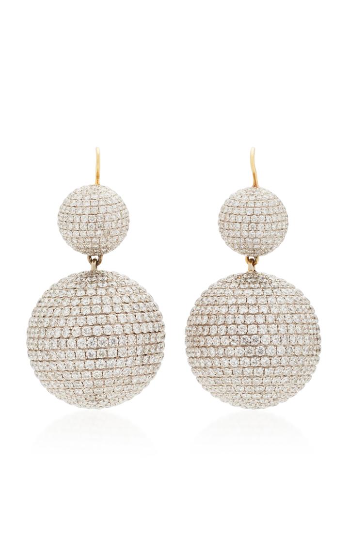 Renee Lewis Antique Diamond Pave Sphere Earrings