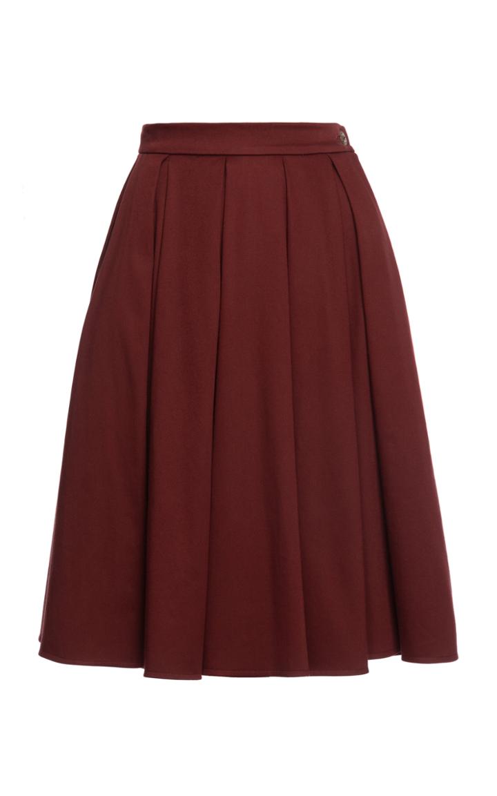 Moda Operandi Lena Hoschek Faye Pleated A-line Midi Skirt