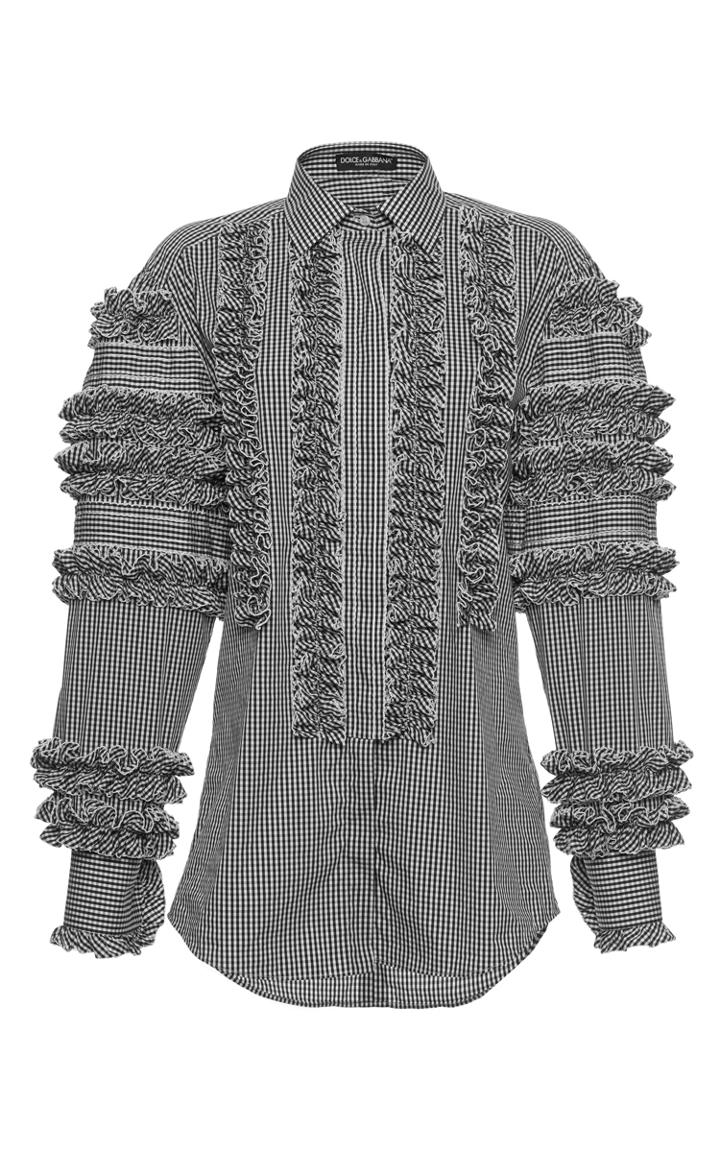 Dolce & Gabbana Gingham Shirt With Ruffles