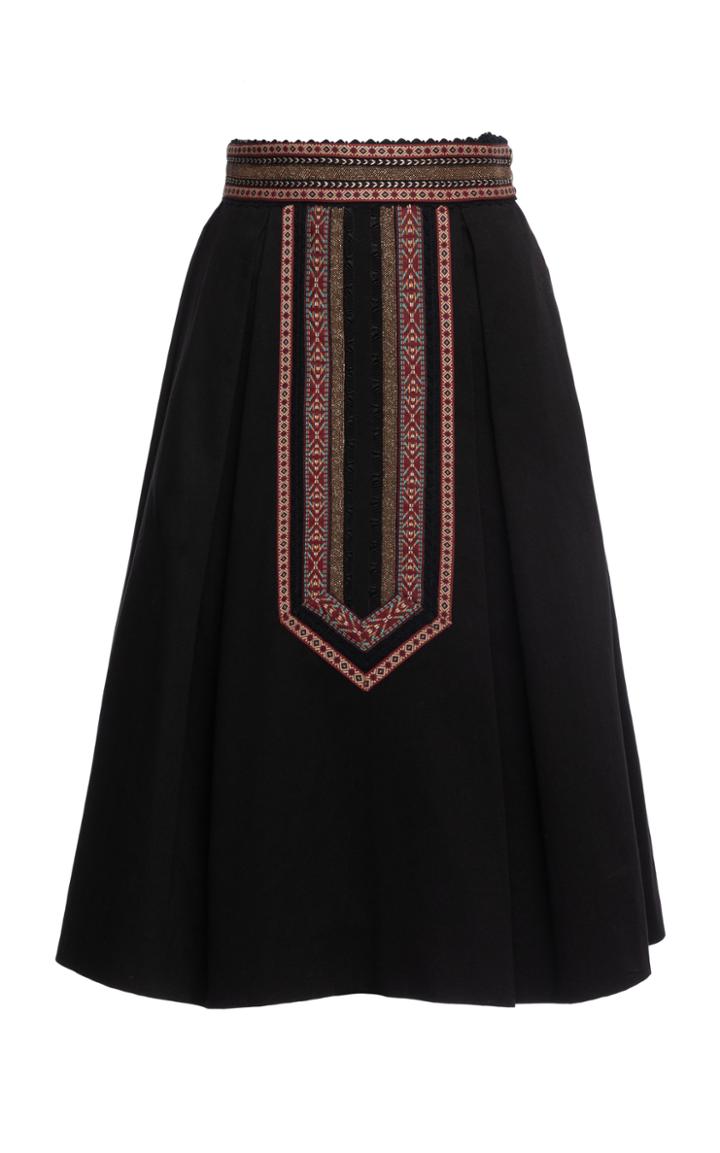 Moda Operandi Lena Hoschek Althea Ribbon-detailed A-line Midi Skirt