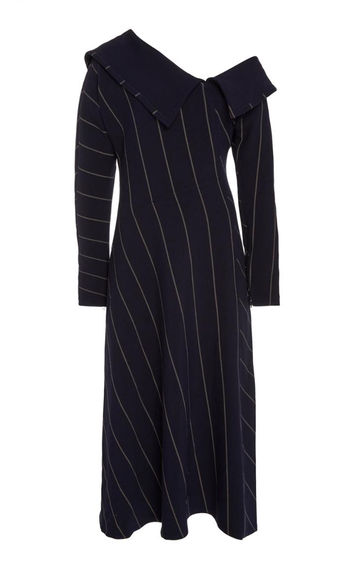 3.1 Phillip Lim Striped Off Shoulder Dress Sleeve