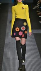 Msgm Crepe Mini Skirt With Patch Appliques