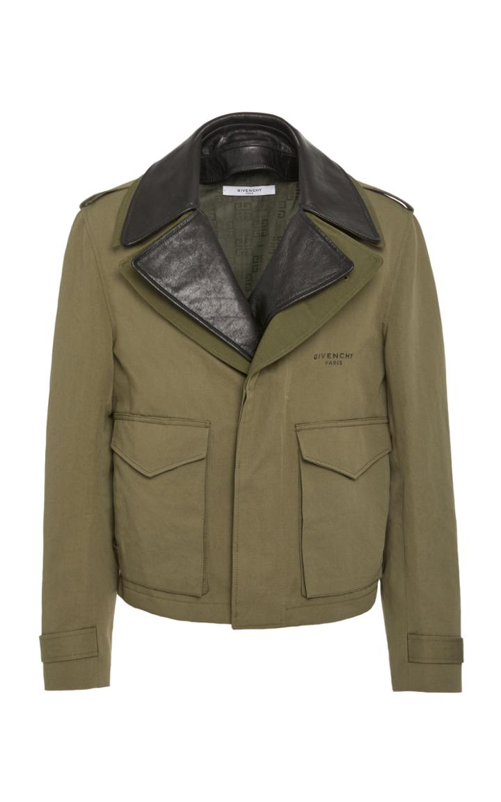 Givenchy Stamped Cotton And Linen Canvas Military Jacket