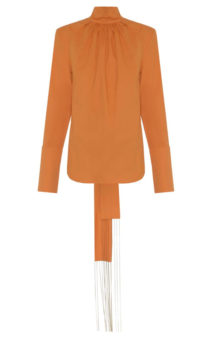 Aleksandre Akhalkatsishvili Fringed Scarf Cotton Blouse